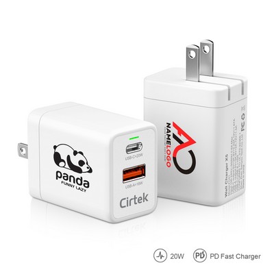 Cirtek® Foldable 20W PD Fast Charger