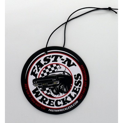 3.25" Die Cut Shape Custom Full Color Printed Air Freshener/Air Deodorizer w/Brand New Car Scent