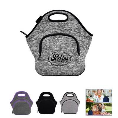 Insulated Neoprene Lunch Bag With Extra Pocket