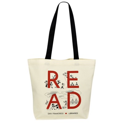 Custom 9 oz Natural Cotton Canvas Library Bag 15"x13"x4"