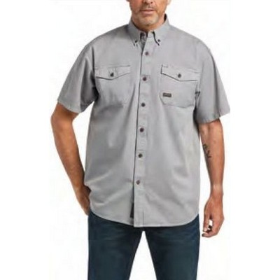 Rebar® Washed Twill Silver Short Sleeve Work Shirt