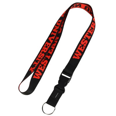 Custom 1/2" Detachable Woven Lanyards w/ Buckle Release