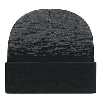 12" Cap America® USA Made Beanie w/Static Pattern & Cuff