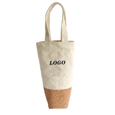 Environmental Friendly Canvas and Cork Wine Bag