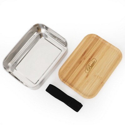 1500Ml Reusable Bento Box With Bamboo Lids