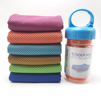 Summer Quick Drying Sports Cooling Towel w/Plastic Bottle