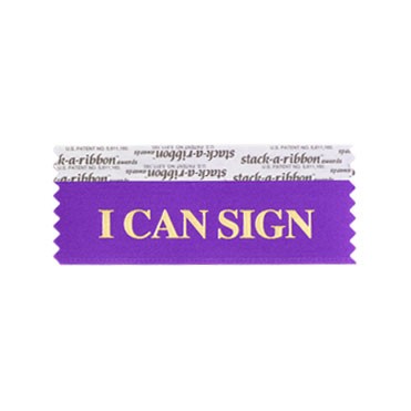 I Can Sign Stk A Rbn Violet Ribbon Gold Imprint