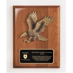 Walnut Piano Finish Plaque w/Eagle Casting