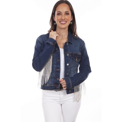 Denim Jacket w/Rhinestone Fringe