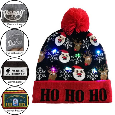 LED Custom Made Light Up Pom Pom Beanie