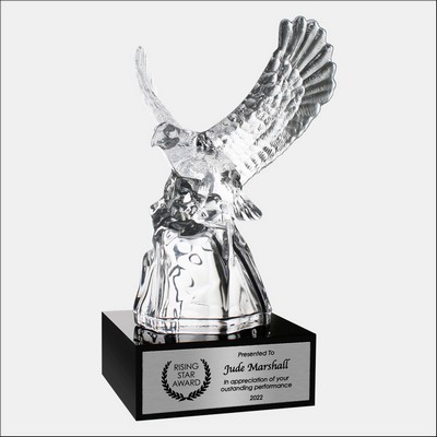 Spirit Eagle Award w/Black Base & Silver Plate