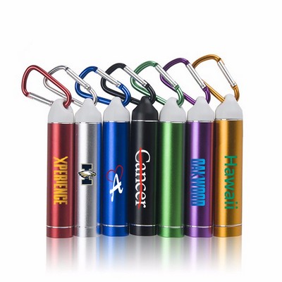 2200mah Cylindrical Power Bank With Carabiner