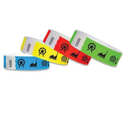 3/4" wide x 10" long - 3/4" Tyvek County Fair Wristbands Blank 0/0