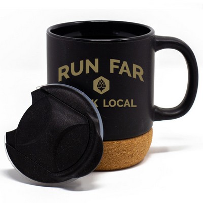 14 Oz. C Handle Cup Collection (Black) cork bottom