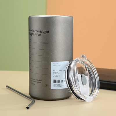 12 Oz. Stainless Steel Tumbler w/Straw