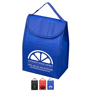 7"W x 10"H x 5"Gusset - "ARCTIC CHILL" Tall Insulated Cooler Lunch Tote with Hook & Loop Closure