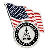 Officially Licensed U.S. Space Force Emblem and USA Flag Pin