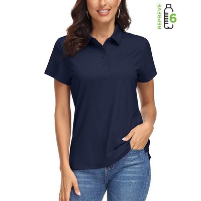 Repreve Women's 100% Recycled Polyester Short Sleeve Polo Shirt