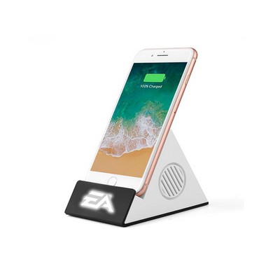 Wireless Charger with Bluetooth Speaker & Luminous Logo