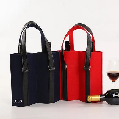 Felt Wine Carrier Tote Bag With Handle