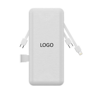 Power bank with cable and AC plug