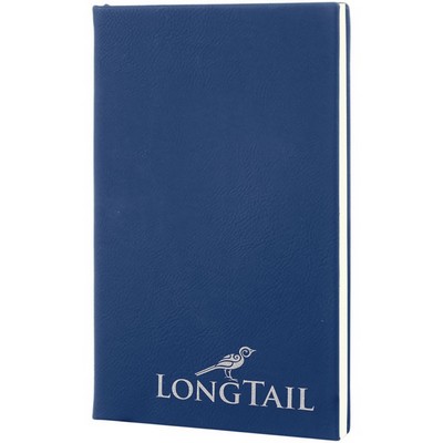 5 1/4" x 8 1/4" Blue/Silver Laserable Leatherette Journal