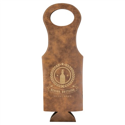 Rustic/Gold Laserable Leatherette Wine Bag