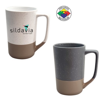 16 Oz. Satin Speckled Graphite w/Warm Gray Base Tall Phoenix Cafe Mug - Precision Spot Color