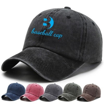 6 Panel Washed Cotton Baseball Caps