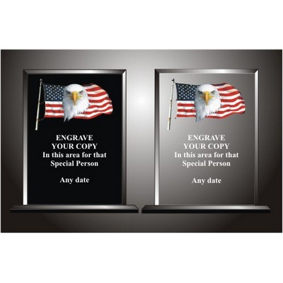 Eagle Flag Plaque w/Base