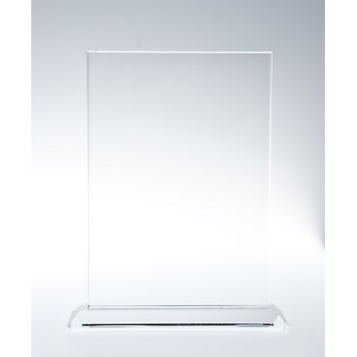 Starfire Clear Glass Vertical Rectangle W/ Base - Medium