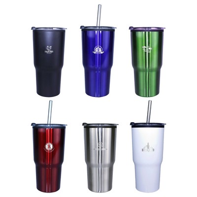 20 Oz. Ares Standard Tumbler w/Stainless Straw/Flip Top Lid