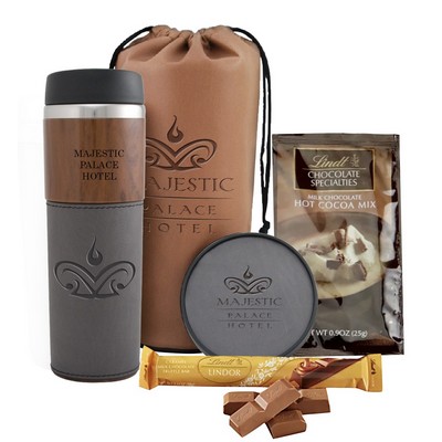 Tumbler, Coaster & Lindt Cocoa & Chocolates