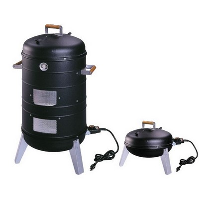 2-in-1 Electric Water Smoker w/351 Square Inch Cooking Space