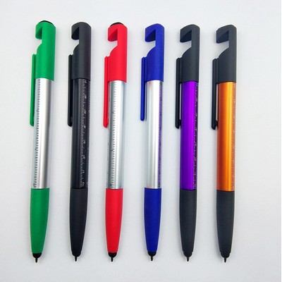 5-in-1 Multifunction Plastic Engineer Tool Ballpoint Pen/Stylus w/Screw Head