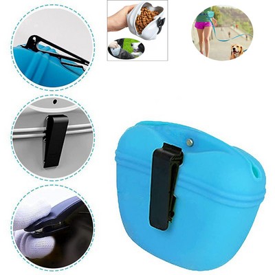 Portable Silicone Outdoor Pet Dog Food Bag