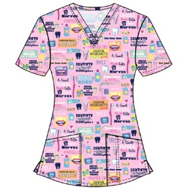 Cherokee® Women's Fashion Print Scrub Top