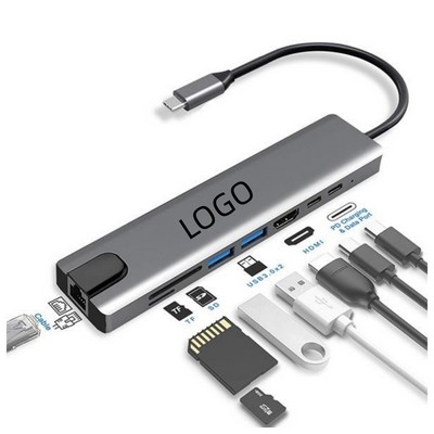 8 In 1 Usb C Hub Multiport Adapter