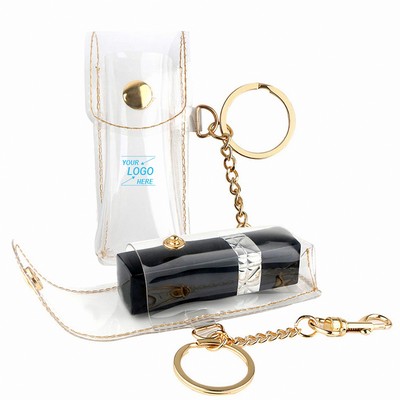 Clear Lipstick Case with Keychain