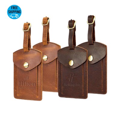 Genuine Leather Luggage Bag Tags