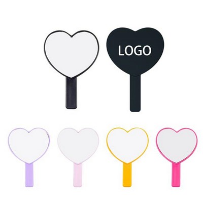 Mini Heart Shaped Travel Handheld Mirror 7.28''x5.12''