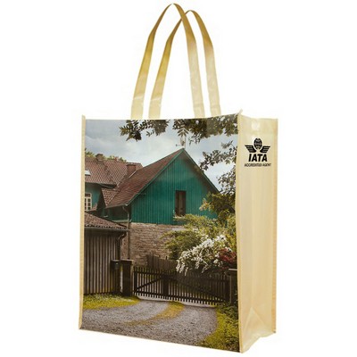 Full Color Sublimated PET Non-Woven Tote Bag w/ Gusset (12.75" x 15.75" x 4.75")