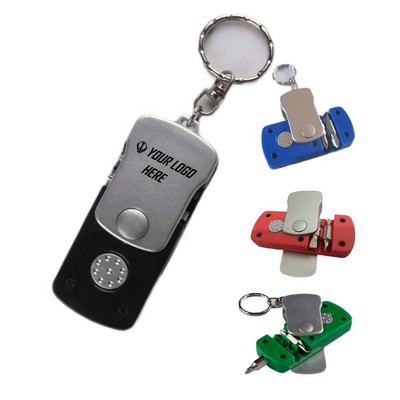 4 In 1 Screwdriver Wth LED Flashlight Keychain