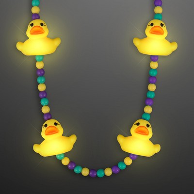 Light Up Rubber Ducky Beads Necklace - BLANK