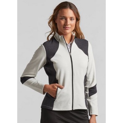 Bermuda Sands® Women's "Reid" Color-Block Ottoman Full-Zip Jacket