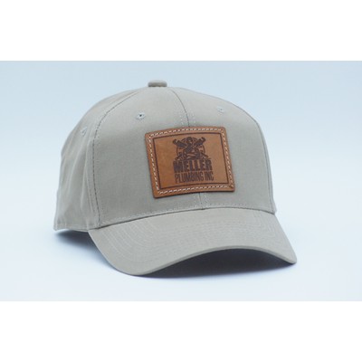 Outdoor Cap BCT-600 Structured Brushed Twill Solid Back Hat with Leather Patch