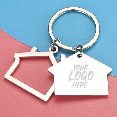 House Shaped Metal Realtor Keychains