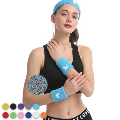 Sweatband Sports Headband Wristband Set