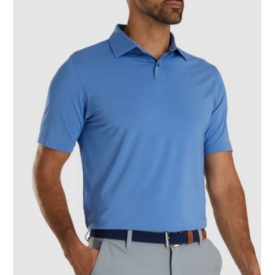 FootJoy® Indigo Blue Athletic Fit Solid Lisle Self Collar Shirt