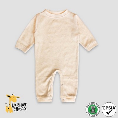 Baby Long Sleeve Sleep N Play Oatmeal 65% Polyester 35% Cotton- Laughing Giraffe®